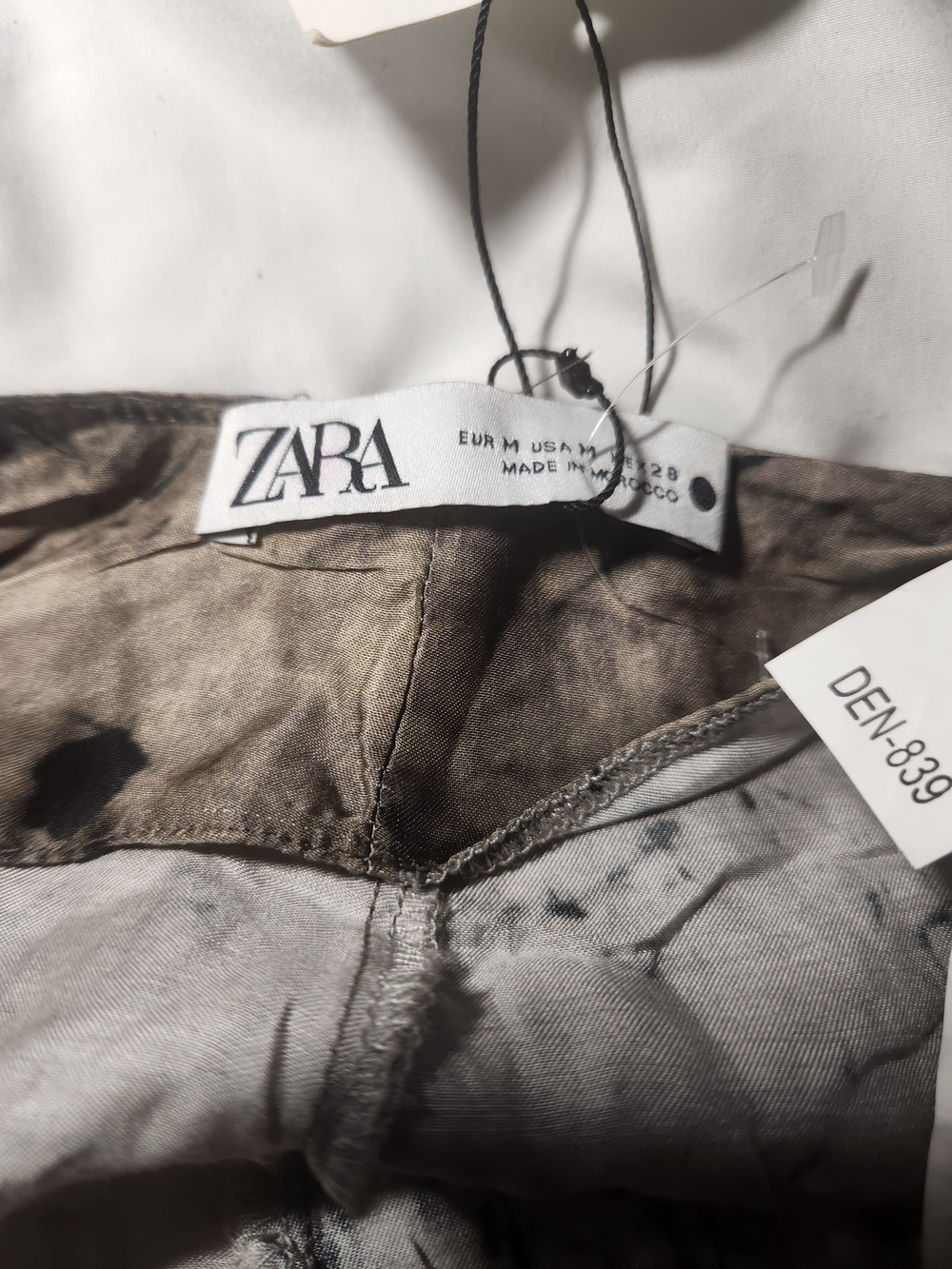 Zara Abstract Print Wide Leg Pareo Pants Size M NWT - Picture 6 of 9